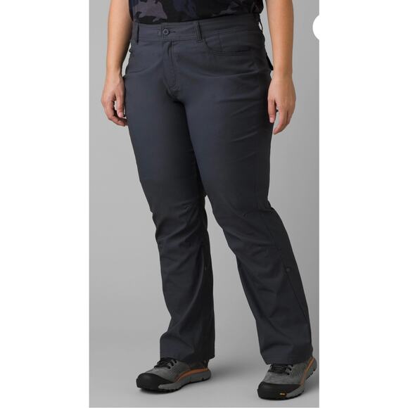 PrAna Halle Roll Pants Sz 14 Short Gray Stretch Zion Hiking Travel Outdoor - Picture 2 of 8